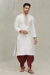 Buy_Arihant Rai Sinha_Off White Kurta Art Silk Embroidered Dori And Thread Work & Set _Online_at_Aza_Fashions