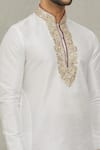 Shop_Arihant Rai Sinha_Off White Kurta Art Silk Embroidered Dori And Thread Work & Set _Online_at_Aza_Fashions