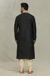Shop_Arihant Rai Sinha_Black Silk Embroidery Swirl Pattern Kurta Set _at_Aza_Fashions