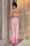 Shop_Tabeer India_Pink Net Embroidered Cutdana Noodle Strap Bustier Top With Trouser _at_Aza_Fashions