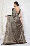 Shop_Nazaakat by Samara Singh_Grey Pure Silk Woven Mughal Kruti Saree With Running Blouse_at_Aza_Fashions