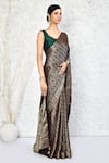 Buy_Nazaakat by Samara Singh_Grey Pure Silk Woven Mughal Kruti Saree With Running Blouse_Online_at_Aza_Fashions