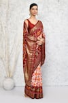 Buy_Samyukta Singhania_Off White Silk Blend Woven Patola Pattern Saree With Running Blouse _Online_at_Aza_Fashions