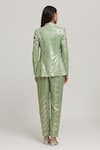 Shop_Kunwaraniritu_Green Georgette Embellished Sequins Open Neck Jacket With Pant  _at_Aza_Fashions