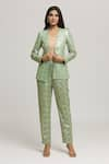 Buy_Kunwaraniritu_Green Georgette Embellished Sequins Open Neck Jacket With Pant  _Online_at_Aza_Fashions