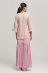 Shop_Kunwaraniritu_Pink Georgette Embroidery Chikankari V Neck Kurta With Sharara  _at_Aza_Fashions