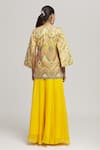 Shop_Kunwaraniritu_Yellow Georgette Embroidery Mirror And Thread Tunic With Skirt  _at_Aza_Fashions