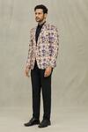 Buy_Aryavir Malhotra_Yellow Soft Cotton Printed Floral Blazer _Online_at_Aza_Fashions