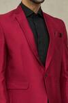 Aryavir Malhotra_Red Jacquard Plain Full Sleeve Blazer _at_Aza_Fashions