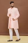 Buy_Arihant Rai Sinha_Peach Sherwani Embroidered Work Jacket And Sleeveless Set _Online_at_Aza_Fashions