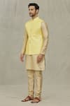 Buy_Aryavir Malhotra_Yellow Silk Embroidery Thread Geometric Bundi _Online_at_Aza_Fashions