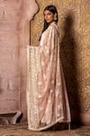 Buy_Monk & Mei_Pink Rayon Embroidered Chikankari V-neck Falak Paisley Anarkali With Dupatta _Online_at_Aza_Fashions