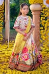 Buy_Kalista_Off White Raw Silk Embroidered Sequin Manya Floral Pattern Lehenga Set _at_Aza_Fashions