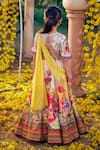 Shop_Kalista_Off White Raw Silk Embroidered Sequin Manya Floral Pattern Lehenga Set _at_Aza_Fashions