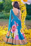 Shop_Kalista_Blue Raw Silk Embroidered Sequin Gulshaad Lehenga Set _at_Aza_Fashions