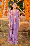 Shop_Kalista_Purple Viscose Georgette Embroidered Kiara Floral Pattern Kurta Gharara Set _Online_at_Aza_Fashions