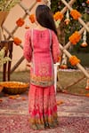 Shop_Kalista_Fuchsia Viscose Georgette Embroidered Sequin Sahiba Printed Kurta And Sharara Set _at_Aza_Fashions