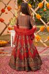 Shop_Kalista_Orange Raw Silk Embroidered Floral Zaina Pattern Anarkali With Dupatta _at_Aza_Fashions