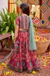 Shop_Kalista_Fuchsia Dola Silk Hand Embroidered Floral Aamya Bageecha Lehenga Set _at_Aza_Fashions