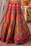 Buy_Kalista_Pink Viscose Silk Hand Painted Mughal Arohi Floral Print Lehenga Set _Online_at_Aza_Fashions