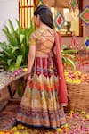 Shop_Kalista_Multi Color Raw Silk Embroidered Floral Mehvish Mughal Pattern Lehenga Set _at_Aza_Fashions