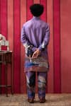 Shop_Soup by Sougat Paul_Purple Malaysian Silk Print Forest Zaynab Kurta With Pant  _at_Aza_Fashions