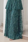 Buy_Mahima Mahajan_Green Net Embellished Crystal Saliha Sequin Wave Peplum Kurta With Palazzo _Online_at_Aza_Fashions