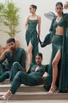 Buy_Mahima Mahajan_Green Net Embellished Sequin Round Tahira Cluster Jumpsuit 