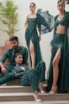 Shop_Mahima Mahajan_Green Net Embellished Sequin Round Tahira Cluster Jumpsuit 