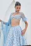 Shop_Mahima Mahajan_Blue Net Hand Embroidery Sequins Sweetheart Neck Parizaad Bridal Lehenga Set _Online_at_Aza_Fashions