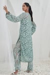 Buy_Mahima Mahajan_Green Net Hand Embroidery Sequins V Neck Rabia Kurta With Pant _Online_at_Aza_Fashions