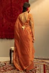 Shop_Kridha Designs_Orange Saree Chanderi Woven Vrindapriya With Embroidered Blouse _at_Aza_Fashions