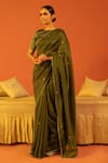 Buy_Kridha Designs_Green Saree Chanderi Embroidery Floral Gokulapriya With Blouse  _at_Aza_Fashions