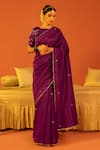 Buy_Kridha Designs_Pink Saree Chanderi Embroidery Butti Round Gokulapriya With Blouse _at_Aza_Fashions