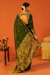 Shop_Kridha Designs_Green Saree Organza With Tissue Pallu Hand Gopika Blouse  _at_Aza_Fashions