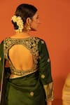 Buy_Kridha Designs_Green Saree Organza With Tissue Pallu Hand Gopika Blouse  _Online_at_Aza_Fashions