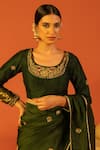 Shop_Kridha Designs_Green Saree Organza With Tissue Pallu Hand Gopika Blouse  _Online_at_Aza_Fashions