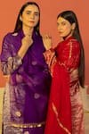Shop_Kridha Designs_Purple Kurta Chanderi Woven Revati Set With Embroidered Dupatta _Online_at_Aza_Fashions