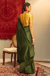 Shop_Kridha Designs_Green Saree Moonga Silk Woven Shyamapriya With Brocade Blouse  _at_Aza_Fashions