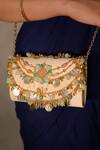 Shop_House Of Vian_Multi Color Pearls, Stones Zubeda Embroidered Clutch Bag _at_Aza_Fashions
