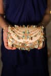 House Of Vian_Multi Color Pearls, Stones Zubeda Embroidered Clutch Bag _Online_at_Aza_Fashions