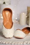 Buy_House Of Vian_White Embroidery Nooriya Juttis _at_Aza_Fashions