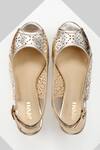 OROH_Gold Textured Savannah Cut-out Wedges _Online_at_Aza_Fashions