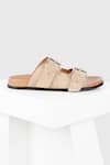 Shop_Oroh_Beige Studs Meilila Leather Embellished Flat _at_Aza_Fashions