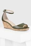 Buy_Oroh_Green Selina Plain Peep-toe Wedges _at_Aza_Fashions