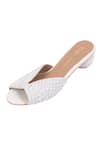 Sephyr_White Pearl Almas Encrusted Heels_Online_at_Aza_Fashions