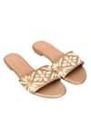 Buy_Sephyr_Gold Zardozi Gul Embroidered Flats _at_Aza_Fashions