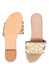 Shop_Sephyr_Gold Zardozi Gul Embroidered Flats _at_Aza_Fashions