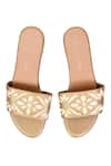 Buy_Sephyr_Gold Zardozi Gul Embroidered Flats _Online_at_Aza_Fashions