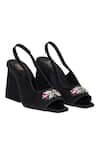 Buy_Veruschka by Payal Kothari_Black Diamond Alice Embellished Heels_at_Aza_Fashions